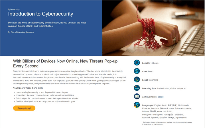Cisco introduction to cyber security snapshot
